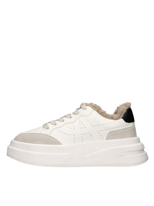 Sneakers in pelle e camoscio ASH | IMPULS FUR CHROME FREE CALF SUEDESHELL-BIANCO-NERO
